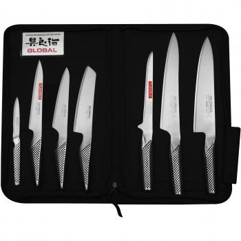 Global 7‑Piece Kitchen Knife Collection with Case