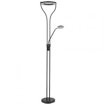 Lampadaire de lecture noir avec éclairage ajustable