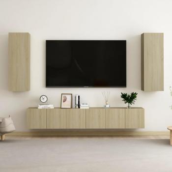 Sonoma Oak Engineered Wood TV Cabinet Set 5 Pieces