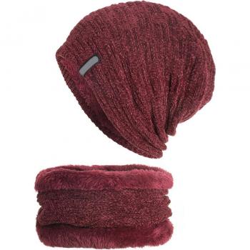 Bufanda y Gorro Retro con Líneas Horizontales JL