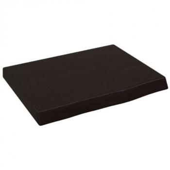 Massivholz Waschtischplatte Dunkelbraun 40x30x(2-4) cm Behandelt