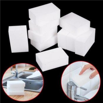 10PCS 80x50x30mm White Kitchen and Bathroom Cleaning Sponges