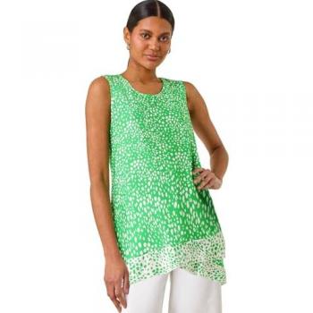 Spot Pattern Asymmetric Vest Top