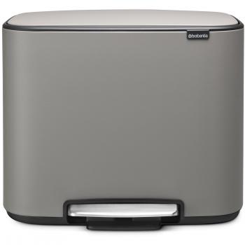 Pattumiera Bo 36L con Pedale e Inserto Plastico, Brabantia Cemento