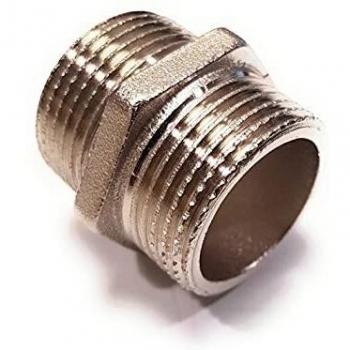 Conector macho-macho 1/2 cromado Inyectometal