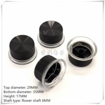 Potenciómetro Volumen Dual 34,5 mm × 25,5 mm – Perilla Plástica 6 mm