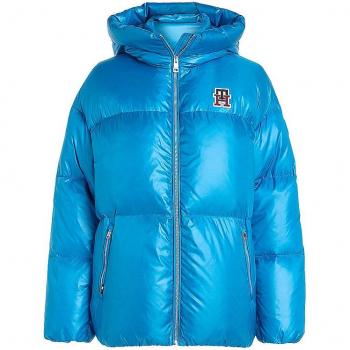 Tommy Hilfiger Damen Daunensteppjacke New York Gloss Blau XL