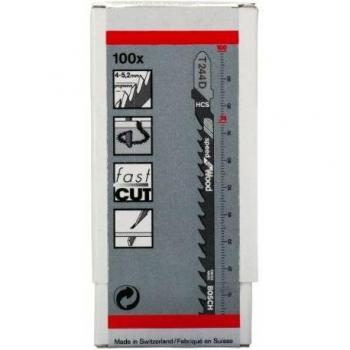 Bosch T244 D Wood Jigsaw Blades, 100 Pack