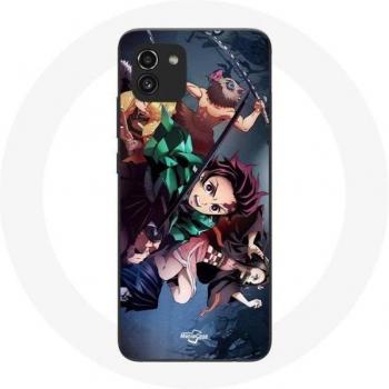 Samsung Galaxy A03 Cover Tanjiro Nezuko Inosuke Slayer Kimetsu no Yaiba Manga