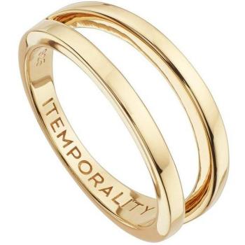 Anillo de doble aro liso en plata y oro