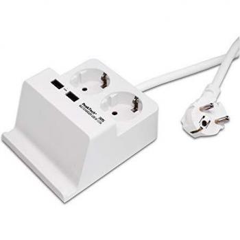 Support Gold Peak avec chargeur USB (2,5 A) et double prise pour tablette ou smartphone