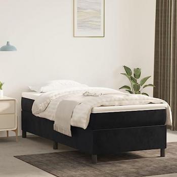 Matte Black Velvet Single Bed Frame – Without Mattress (UK/IE/FI/NO)