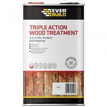 X EVERBUILD 2.5L Triple Action Wood Treatment Dry Wet Rot Kills Woodworm LJUN02