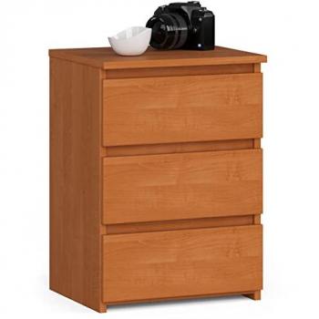 Comodino AKORD CL3 con 3 cassetti, 40x35x57 cm, colore Ontano