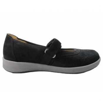 Ganter Ballerina Klara in Schwarzem Leder für Damen mit flachem Absatz, Größe 37