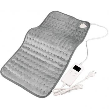 Couverture réchauffe‑lit 30x60 cm gris – contrôle temps + arrêt sûr, s’adapte aux matelas