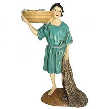 Pescatore di Natale in Resina 12 cm