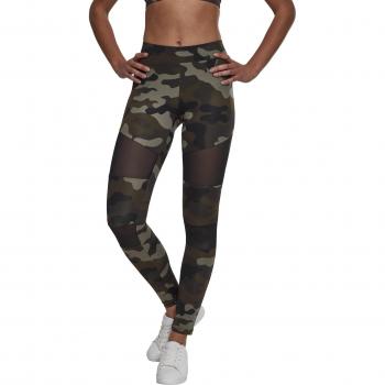 Urban Classics Women's Camo Tech Mesh Leggings Woodland Black XS to 5XL