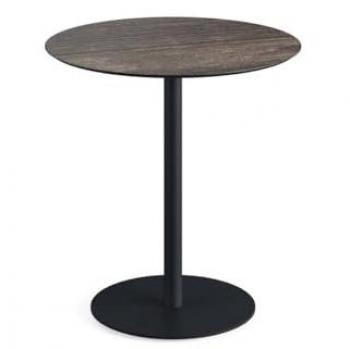 Table bistrot ronde VEBA 70 cm HPL noir aspect bois