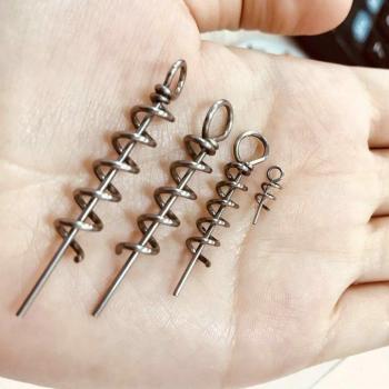 Fishing Tools 100Pcs Centering Pin Spring Twist Crank Lock for Soft Lures
