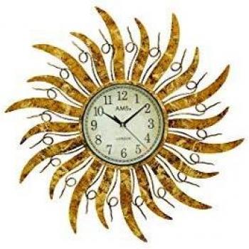 Wanduhr AMS W9639 goldfarben