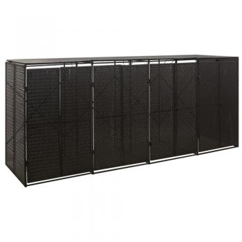 Cobertura industrial 274x80x117 cm con soporte para cuatro contenedores de basura