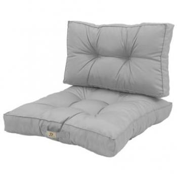 Pack de deux coussins de terrasse Oxford, gris galet, 50x50 cm – Traitement anti‑UV