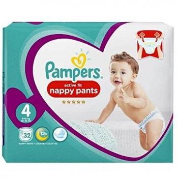 Pampers Couches Taille 4 Géant (9-15Kg) x32