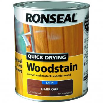 Ronseal Quick Dry Satin Woodstain Dark Oak 750ml