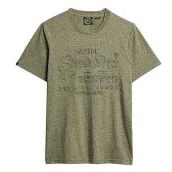 Superdry Camiseta Casual de Algodón Verde para Hombre, Talla S