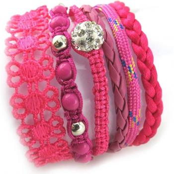 Les Trésors De Lily N0240 – Bracelet Ethnique Rose Kilimanjaro 6 Étages