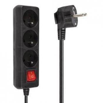 Cavo Prolunga Elettrico con Interruttore Nero 1,5m