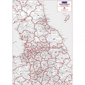 England North Postcodes – Grey‑Tone Map