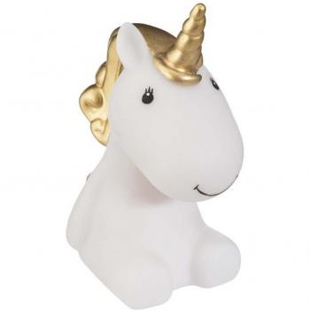 Lumière Nocturne Licorne Éclatante LED 14 cm à Accès Piles – Argente