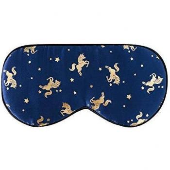 Masque de sommeil en soie, aide au sommeil ultime, couleur bleue licorne dorée, super doux, confortable, sangle réglable