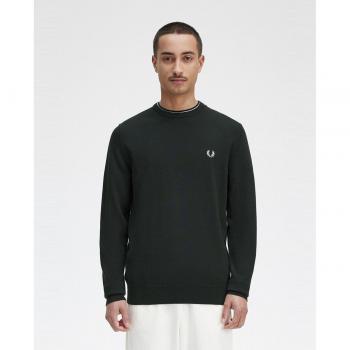 Fred Perry Men's Round Neck Sweatshirt, Green, Size L