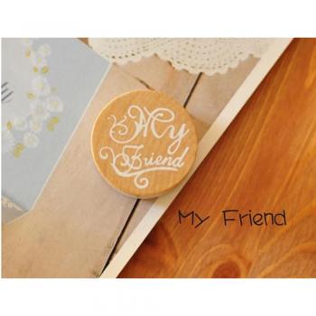 Sello de Scrapbooking Buena Suerte en Madera