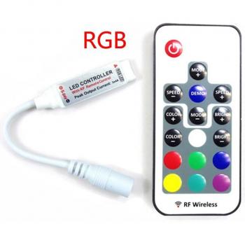 Micro RGB LED Wireless Remote for 12A 5050 Strip Lighting DC5-24V