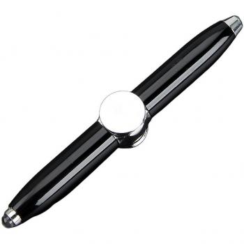 Bolígrafo Spinner LED EDC Negro Brillante