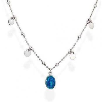 Collier AMEN Argent Émail Bleu
