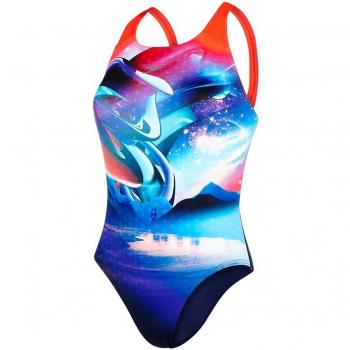 Bañador Speedo Solar Surface Placement Digital Powerback, Mujer, Azul