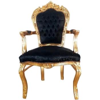 Barock‑Stil Esszimmerstuhl “Casa Padrino” Schwarz/Gold