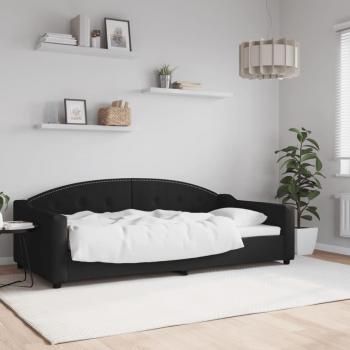 Schwarzes Tagesbett aus Stoff 100x200 cm