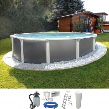 Rundpool KWAD Supreme – Set mit Sicherheitsleiter, 5‑teilig, 132 cm hoch