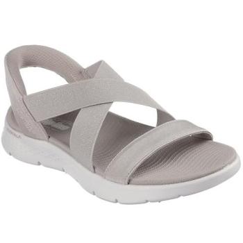 Vegan Machine‑Washable Go Walk Flex Glimmer Tan Sandals