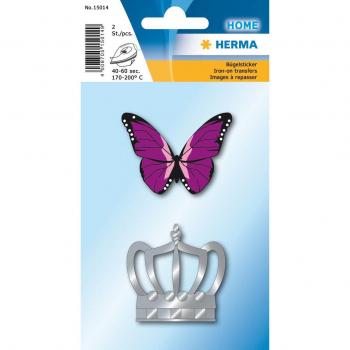 HERMA Bügelbilder für Mädchen Fashion Stoff 2 Stück zum Aufbügeln Bügelsticker