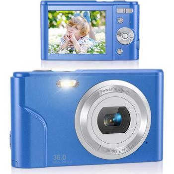 Mini Digitalkamera 36,0 MP Vlogging Kamera mit 16X Zoom und LCD-Display, ideal für Studenten und Jugendliche