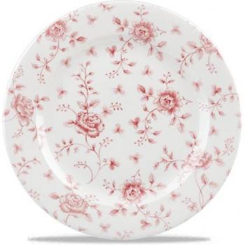 Churchill 12 Rose Chintz Cranberry Plates