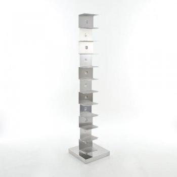 Opinion Ptolomeo Büchersäule 160 cm – Edelstahl, glänzender Fuß