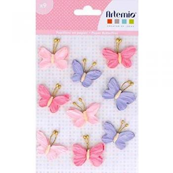 Ensemble de 9 papillons en papier 'Artemio